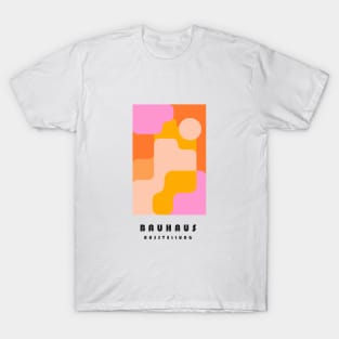 Bauhaus Geometric Shapes in Pink T-Shirt